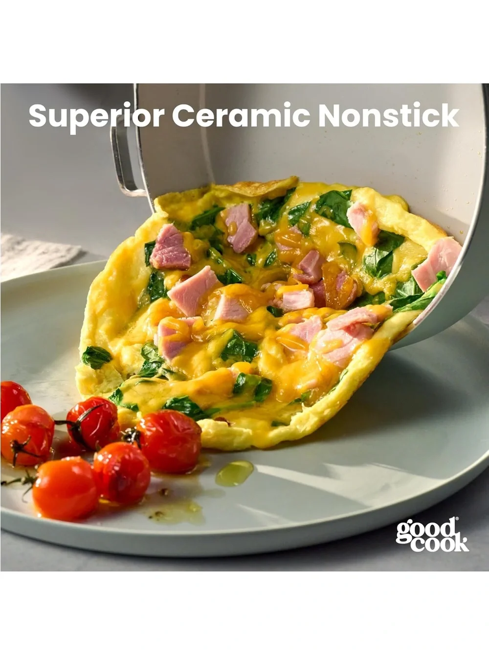 NEW GoodCook Ceramic Frying Pan Skillet, Removable Handle, Induction, Nonstick